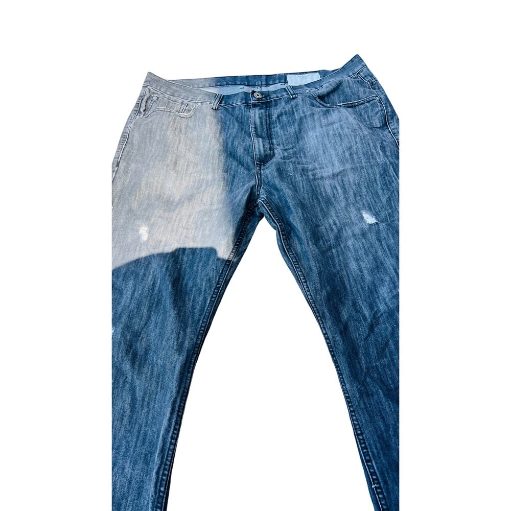 🖤 Six Lincoln New York Straight Fit Jeans 42x30 Distressed Dark Wash - Picture 5 of 5